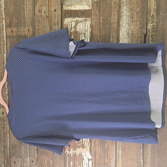 NY Collection Blue Pleated Blouse Relaxed Fit With Jewels @ Neck, Plus 2X, NWT - Picture 2 of 4